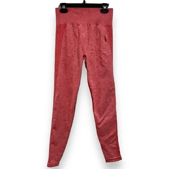 GYMSHARK Red Flat Front Flex High Waisted Activewear Leggings Women’s Size M - Picture 1 of 9